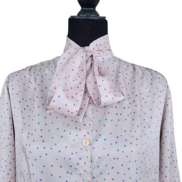 Purple Long Sleeve Cuffed Blouse with Tie Front - Picture 2 of 9